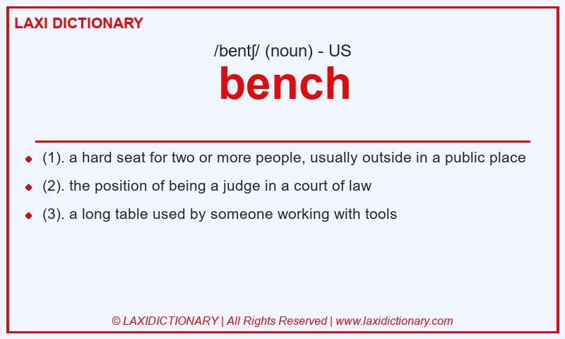 Definition bench in American English