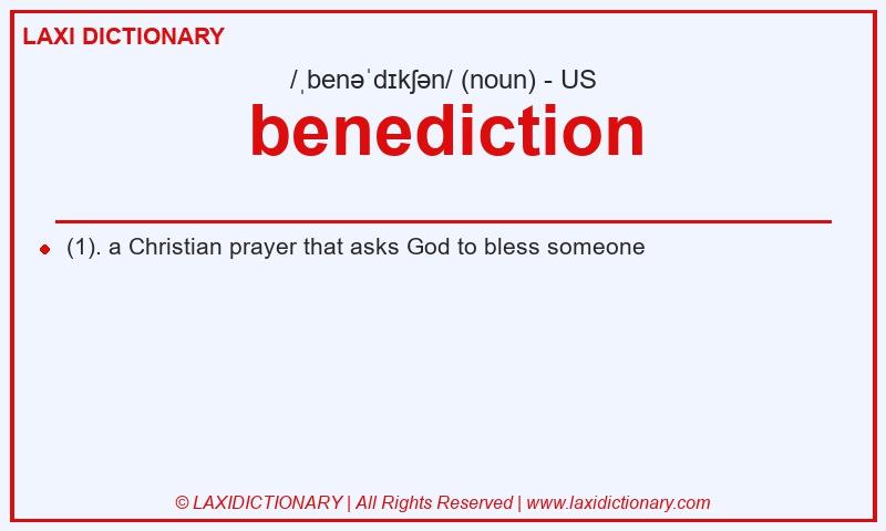 Definition benediction in American English