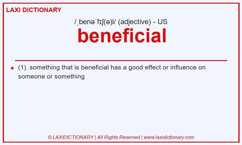 Definition beneficial in American English