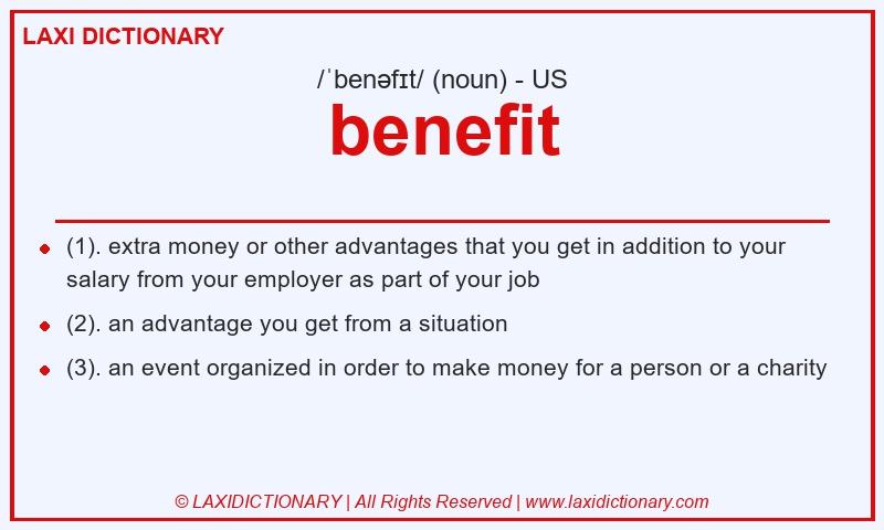 Definition benefit in American English