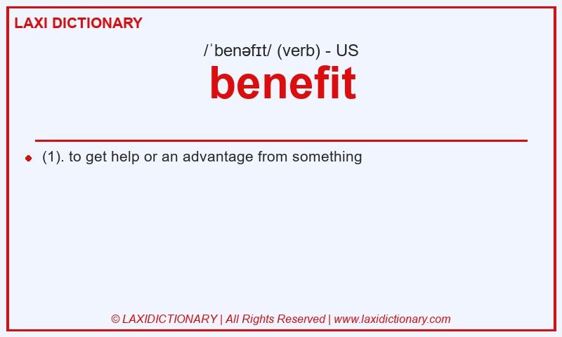 Definition benefit in American English