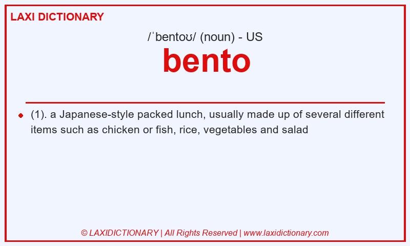 Definition bento in American English