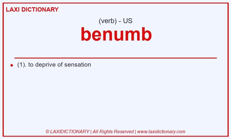 Definition benumb in American English