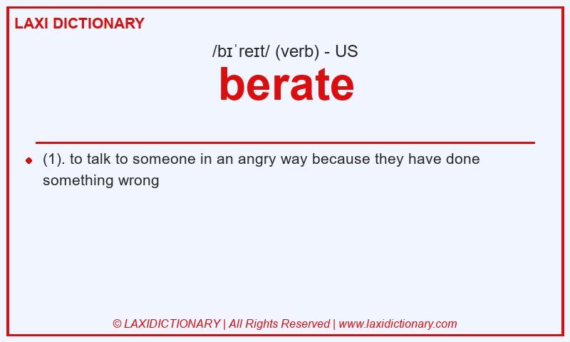 Definition berate in American English