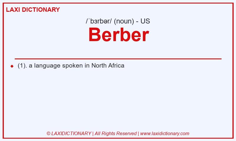 Definition Berber in American English
