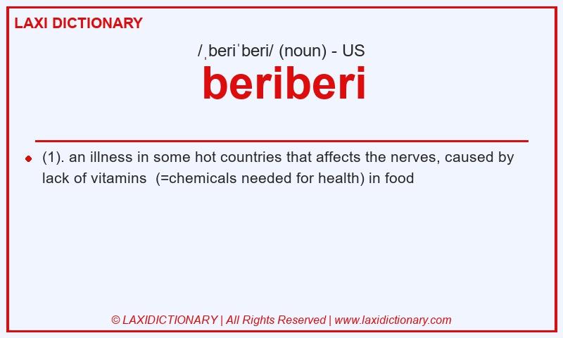 Definition beriberi in American English