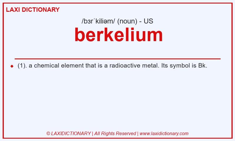 Definition berkelium in American English