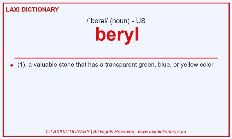 Definition beryl in American English