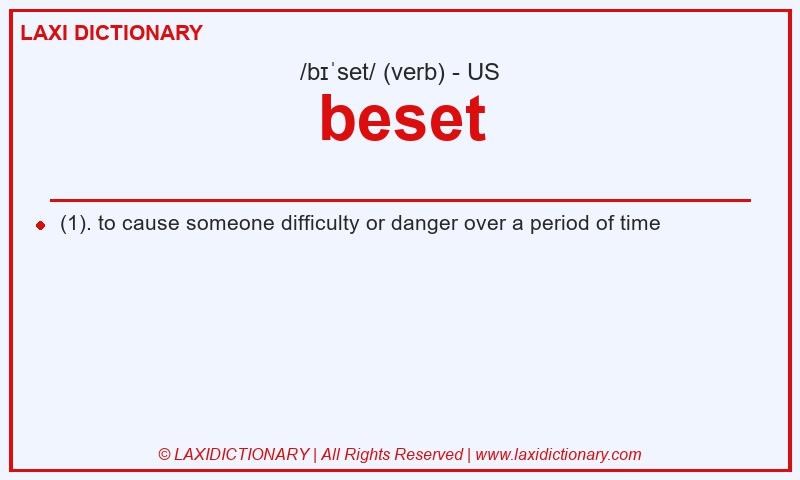 Definition beset in American English
