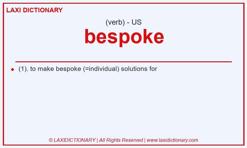 Definition bespoke in American English