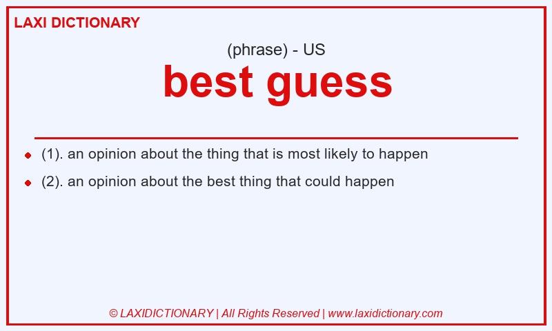 Definition best guess in American English