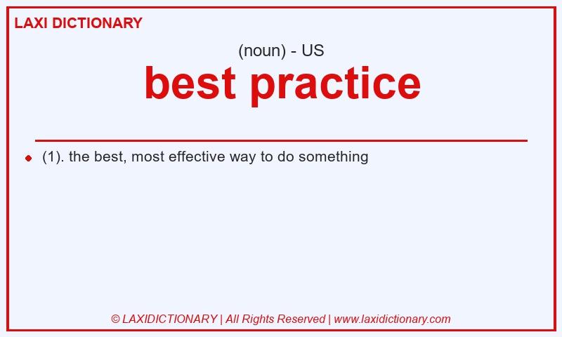 Definition best practice in American English