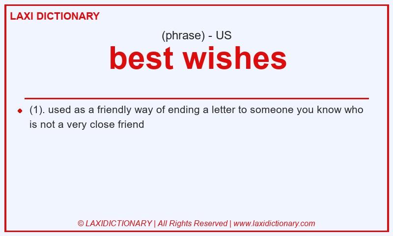 Definition best wishes in American English