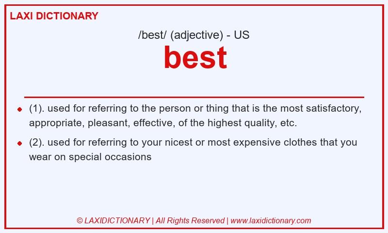 Definition best in American English