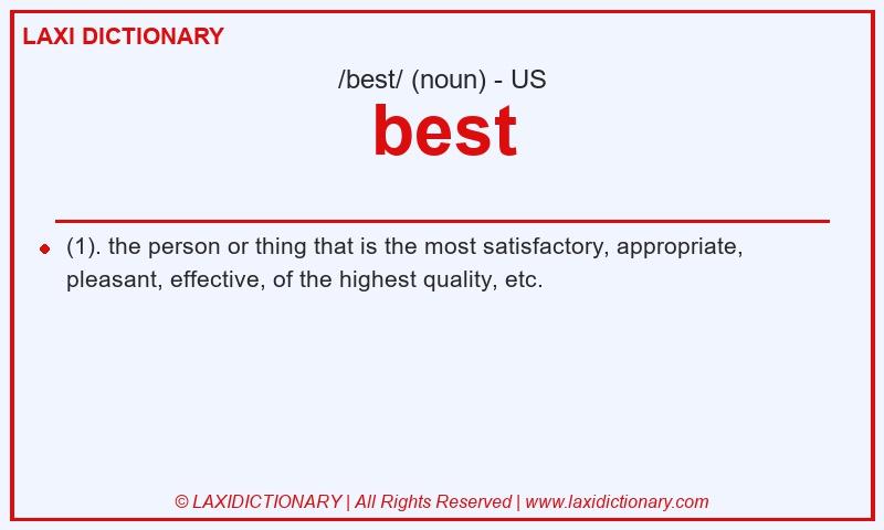 Definition best in American English