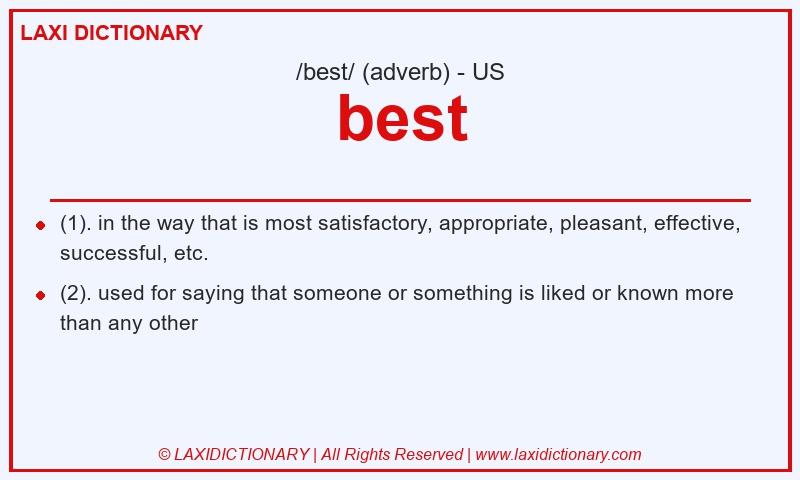 Definition best in American English