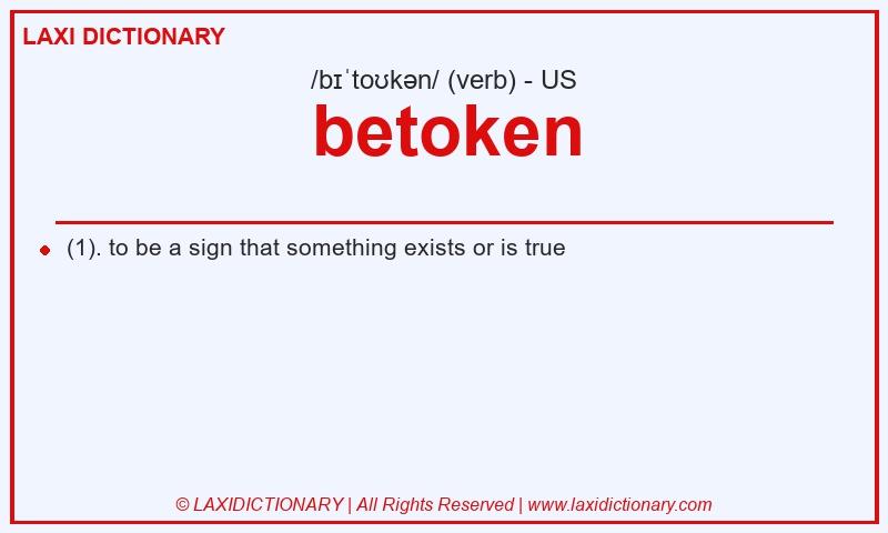 Definition betoken in American English