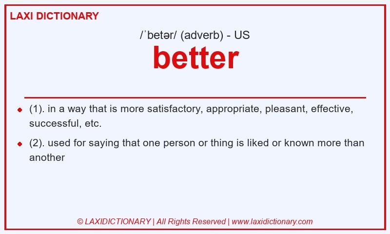 Definition better in American English