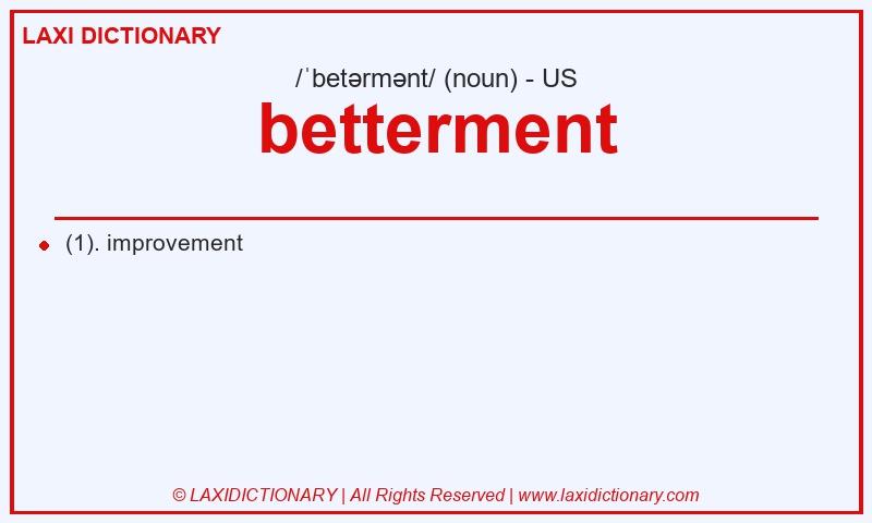 Definition betterment in American English