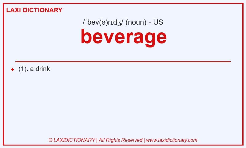 Definition beverage in American English