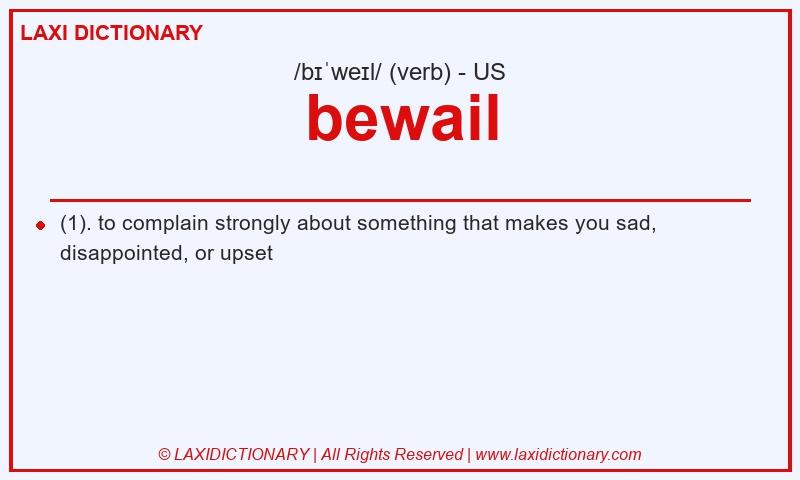 Definition bewail in American English