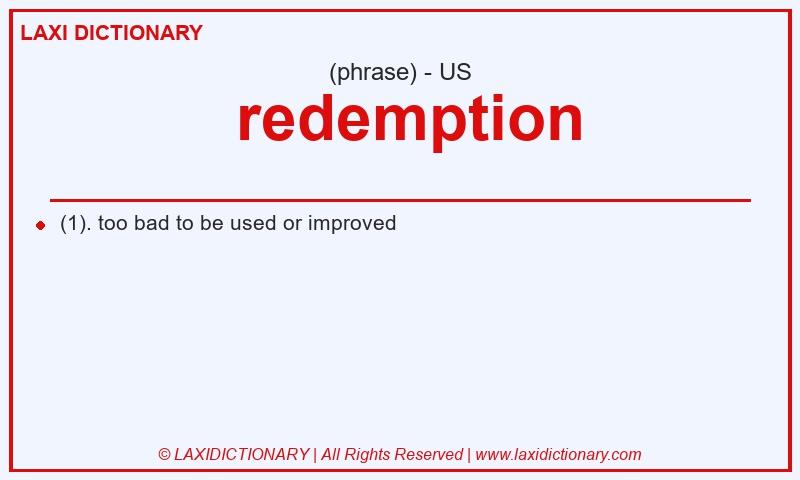 Definition redemption in American English