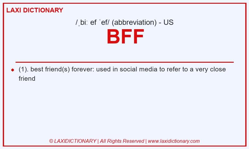 Definition BFF in American English