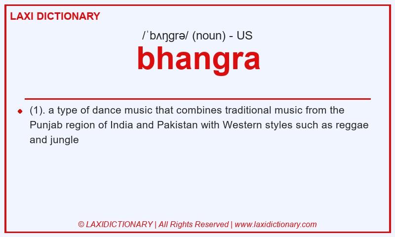 Definition bhangra in American English