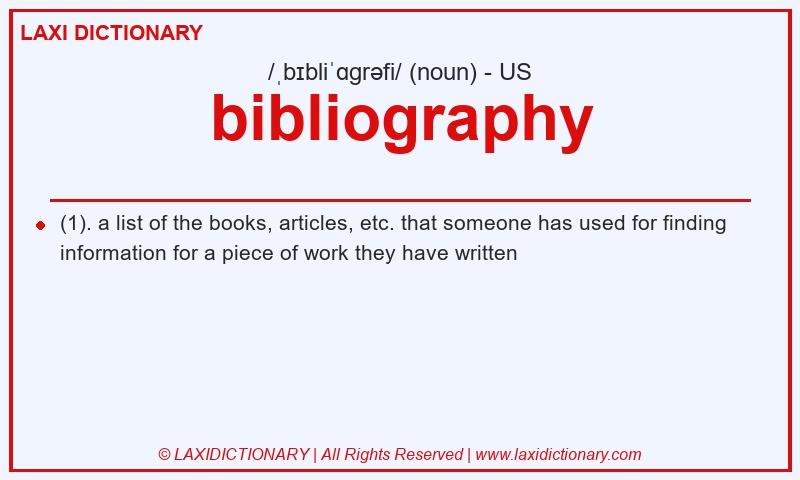 Definition bibliography in American English