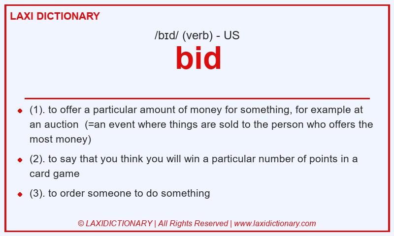 Definition bid in American English