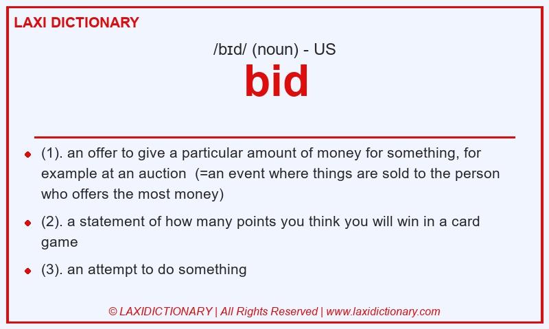 Definition bid in American English