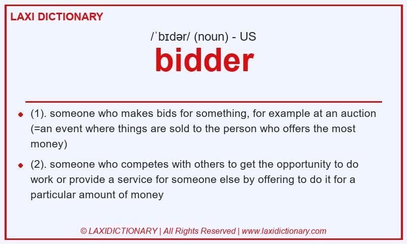 Definition bidder in American English