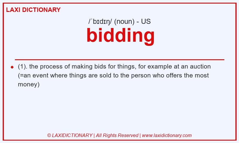 Definition bidding in American English