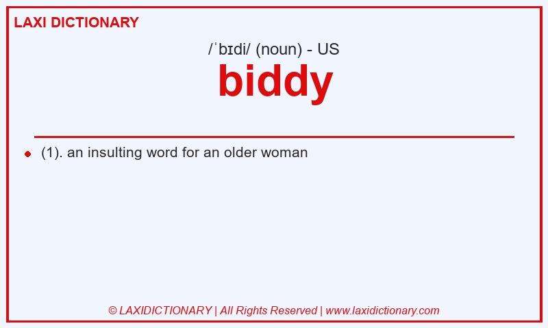 Definition biddy in American English
