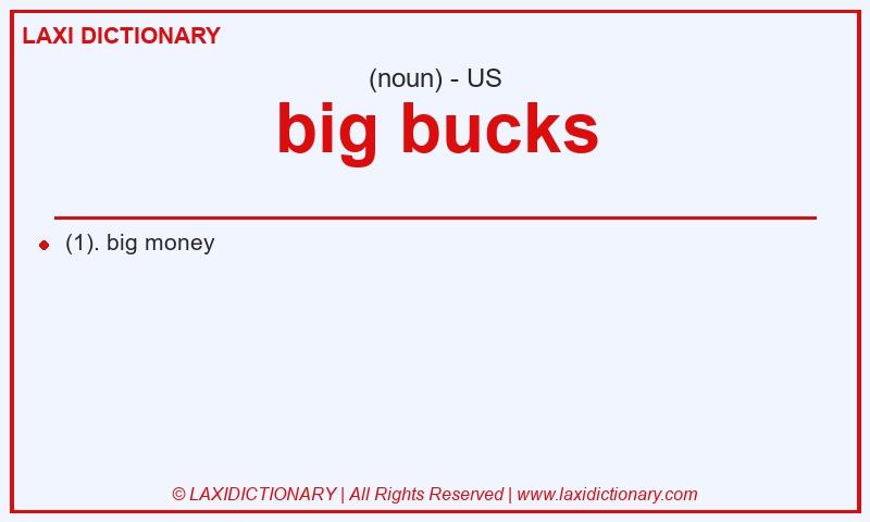 Definition big bucks in American English