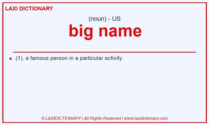 Definition big name in American English