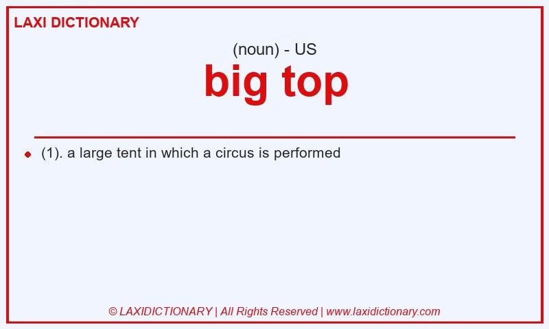 Definition big top in American English