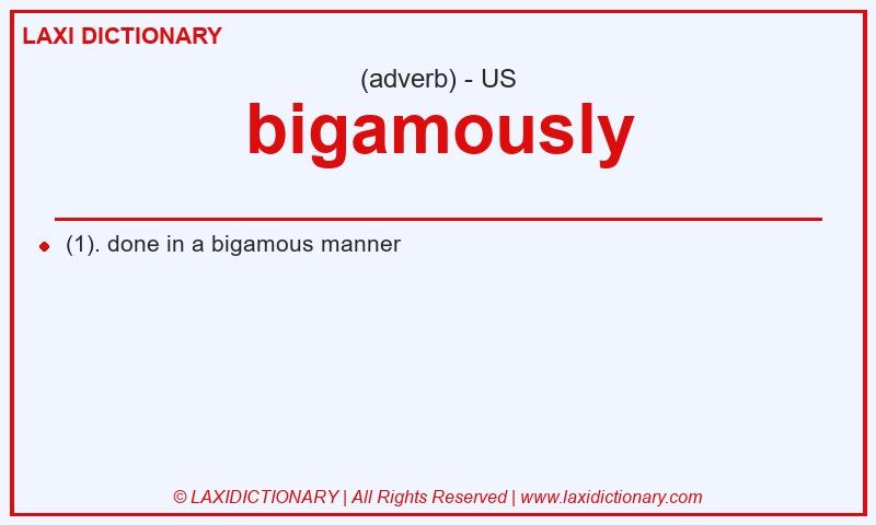 Definition bigamously in American English