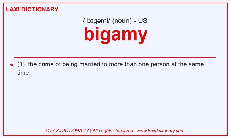 Definition bigamy in American English