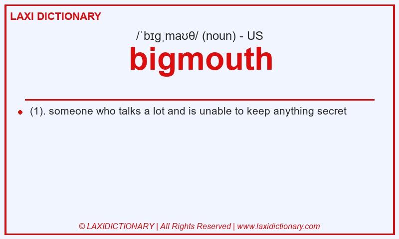 Definition bigmouth in American English