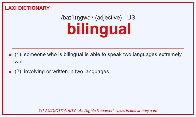 Definition bilingual in American English
