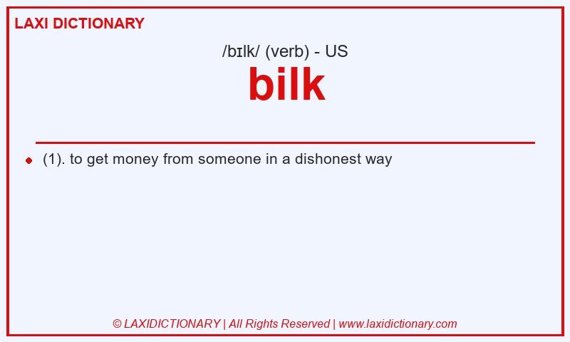 Definition bilk in American English