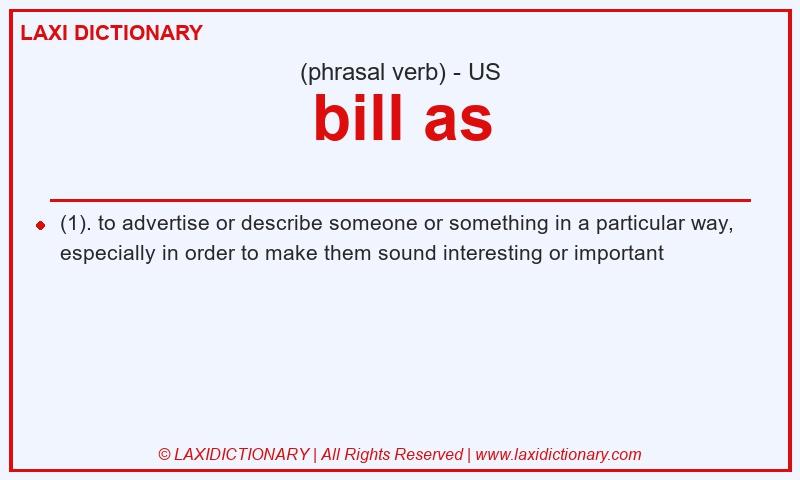 Definition bill as in American English