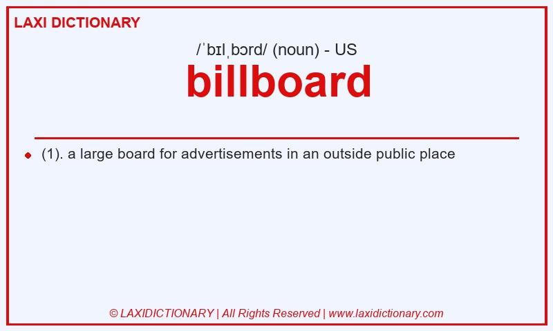 Definition billboard in American English