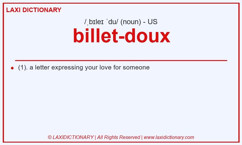 Definition billet-doux in American English