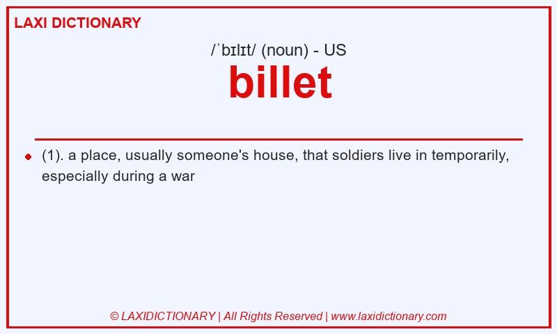 Definition billet in American English
