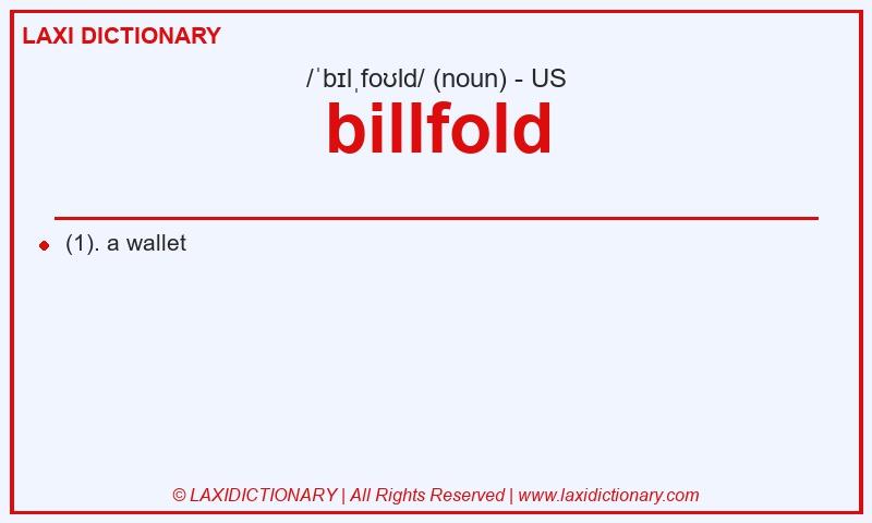 Definition billfold in American English