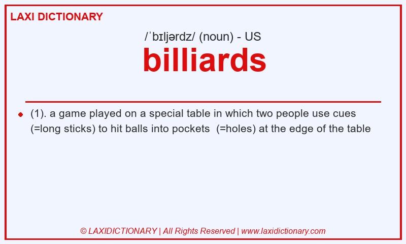 Definition billiards in American English