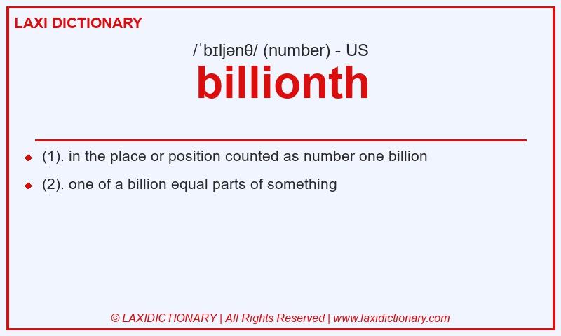Definition billionth in American English