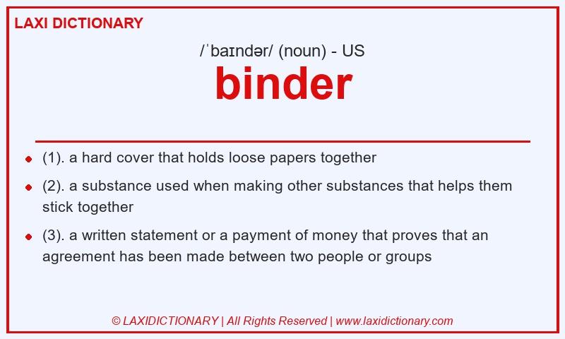 Definition binder in American English